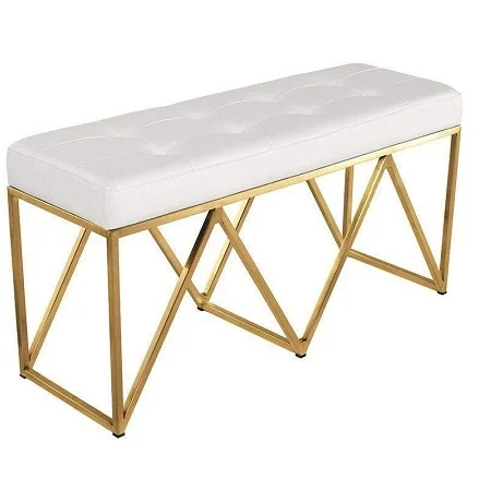 Индивидуальная форма и размер дизайнерская металлическая скамья золотого цвета для спальни