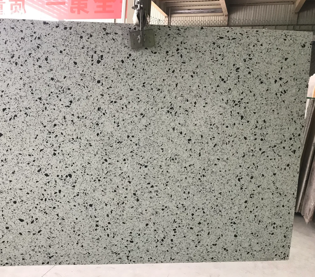 Artificial stone white slabs modern style terrazzo design suitable for bathroom vanities
