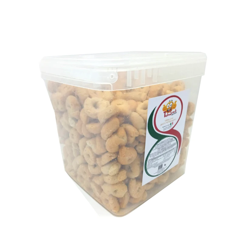 Top Quality Taralli al peperoncino bakery product Made in Italy  Artisanal Calabria 2,2 kg snack box plastic packaging