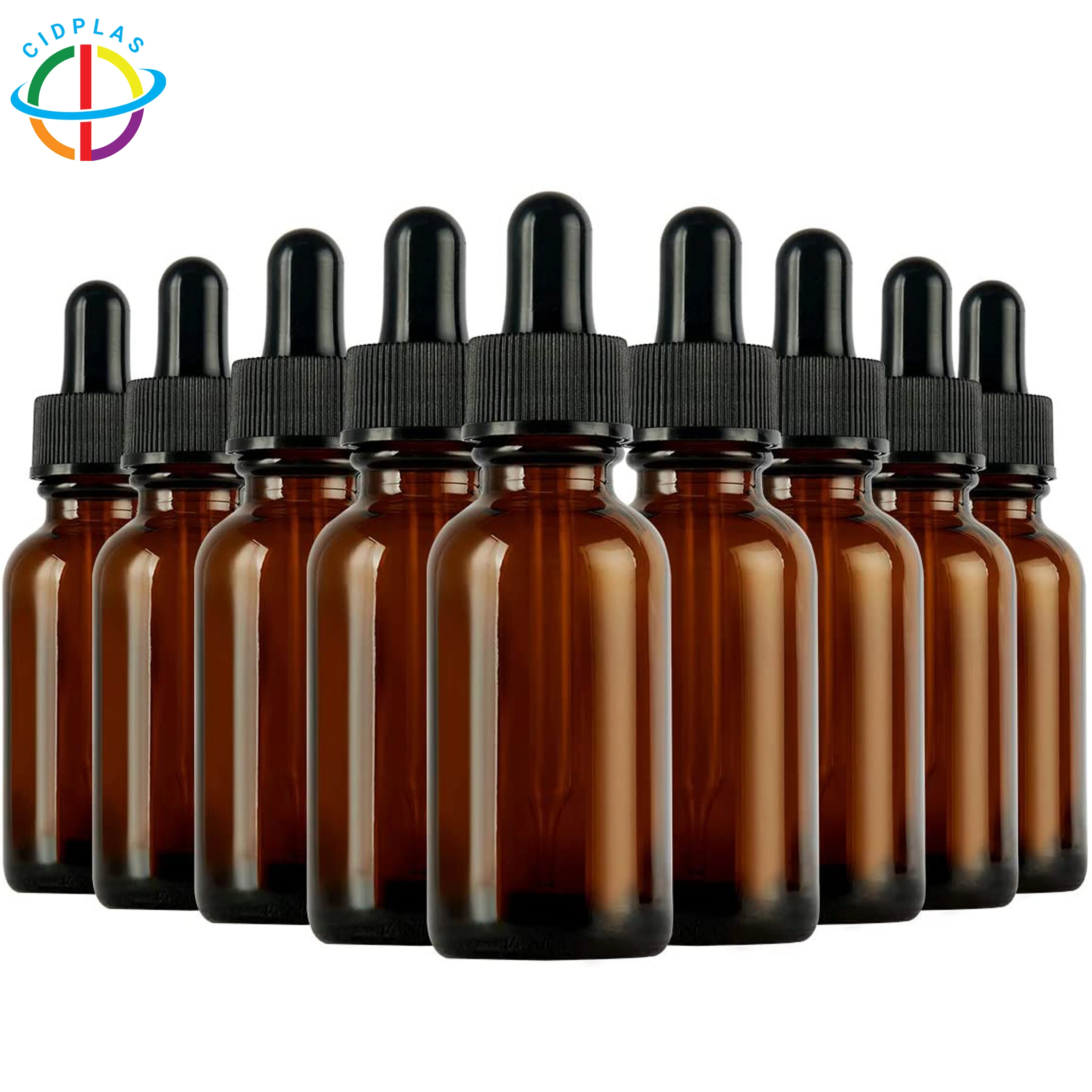 Янтарные пластиковые бутылки со стеклянными капельницами для эфирных масел и духов