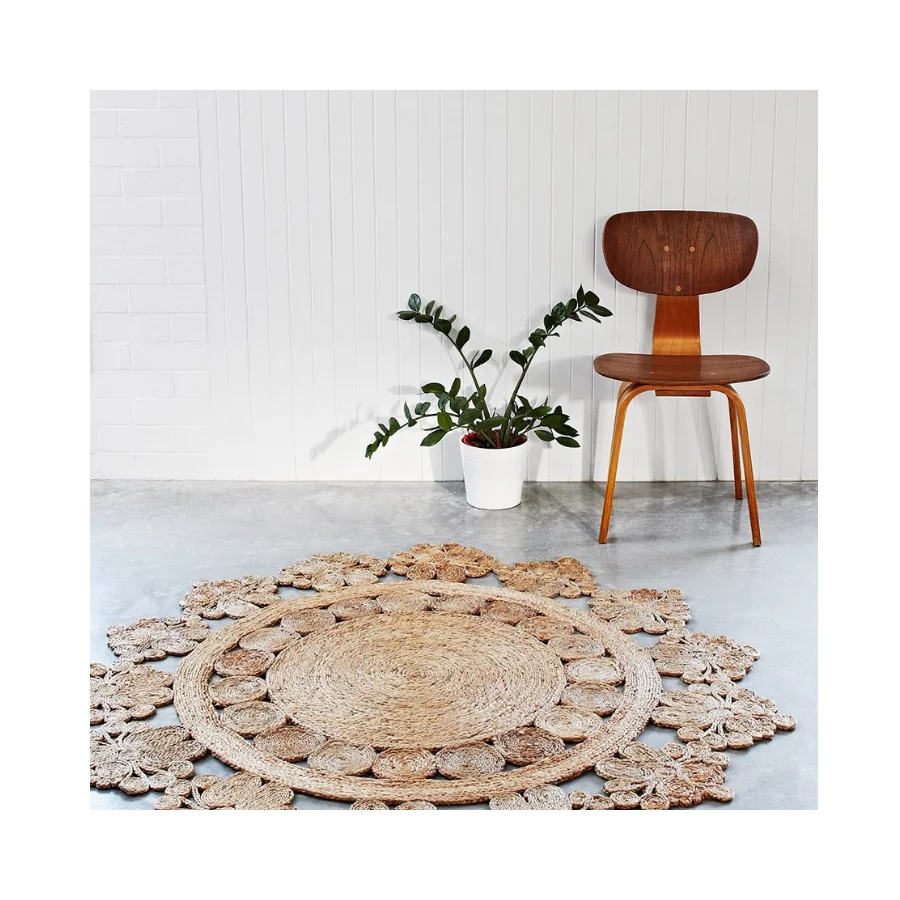 Hot Sale Eco- Friendly Handwoven Floor Mats Home Decoration Water Hyacinth Carpet/Rugs Wholesale Handicraft Vietnam Supplier