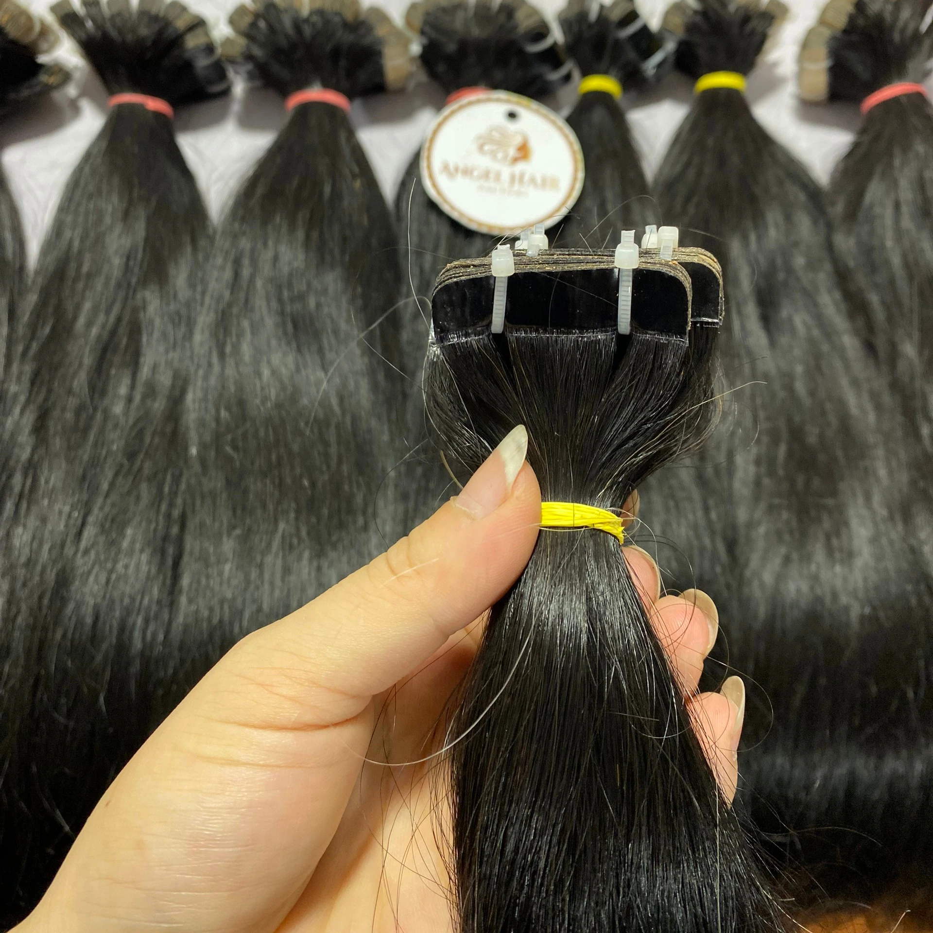 Натуральные ленточные волосы, высокое качество, вьетнамские волосы 100 г, оптовая продажа волос, лучший продавец