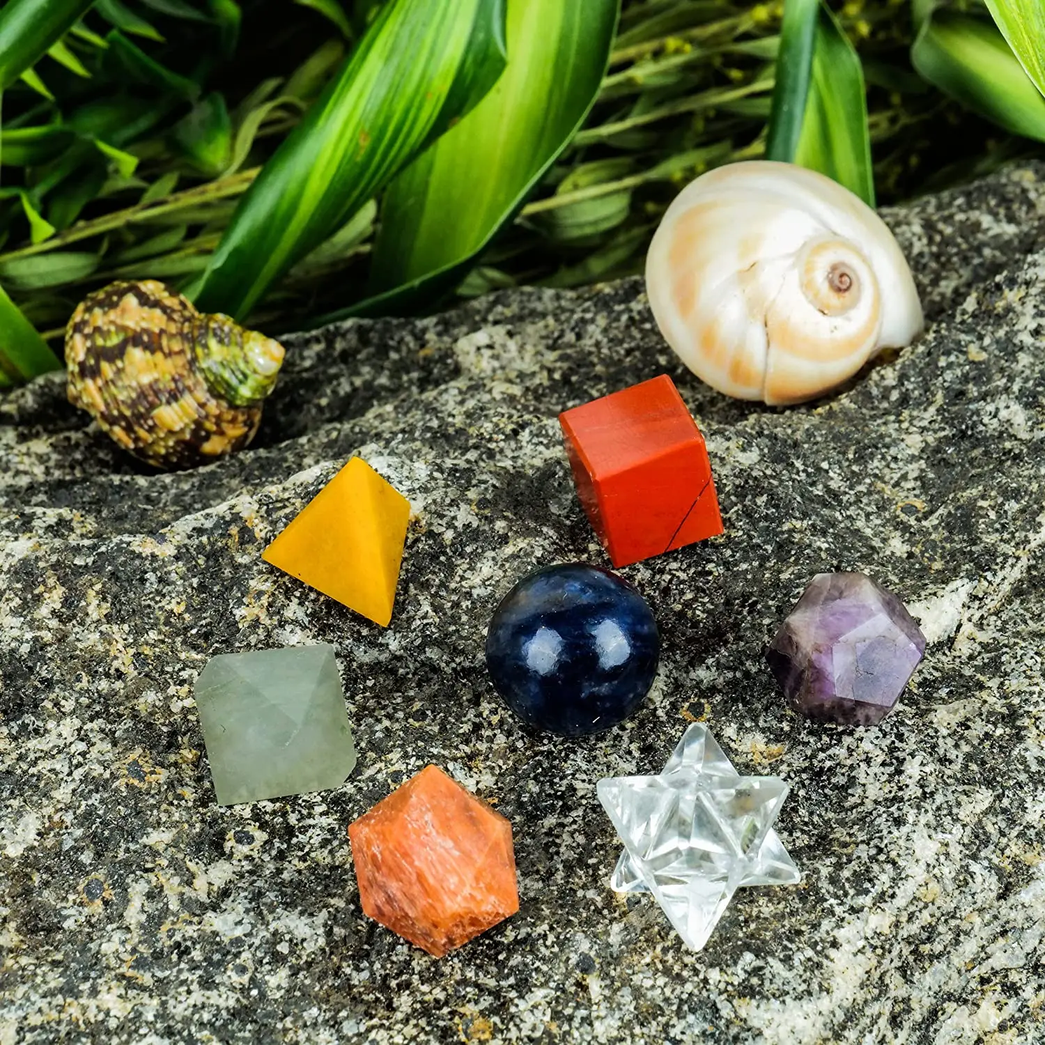 Gemstone Geometry Set Chakra Sacred Geometry Set With Wooden Box