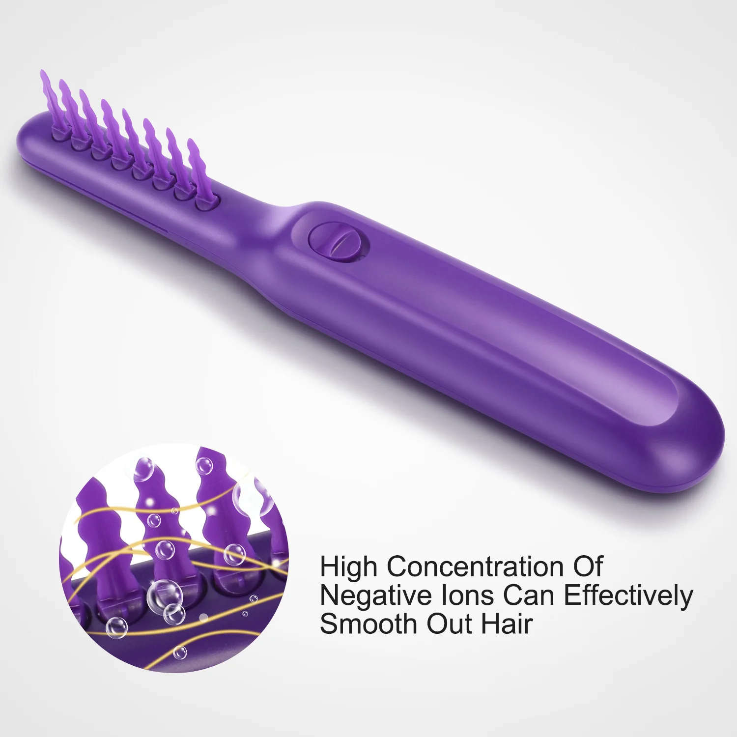 Electric Detangling Brush Automated Hair-Detangler - Automatic Hair Detangler Brush Wet Or Dry Use Purple Hair Brush