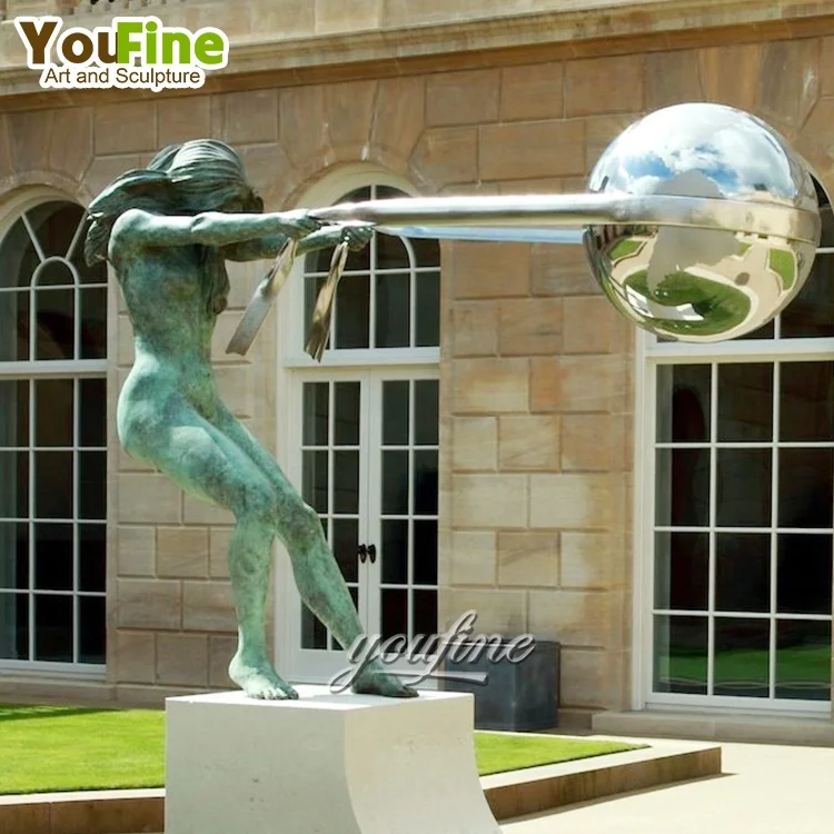 Famous Life Size Abstract Bronze Mother Turns the Earth Sculpture Statue