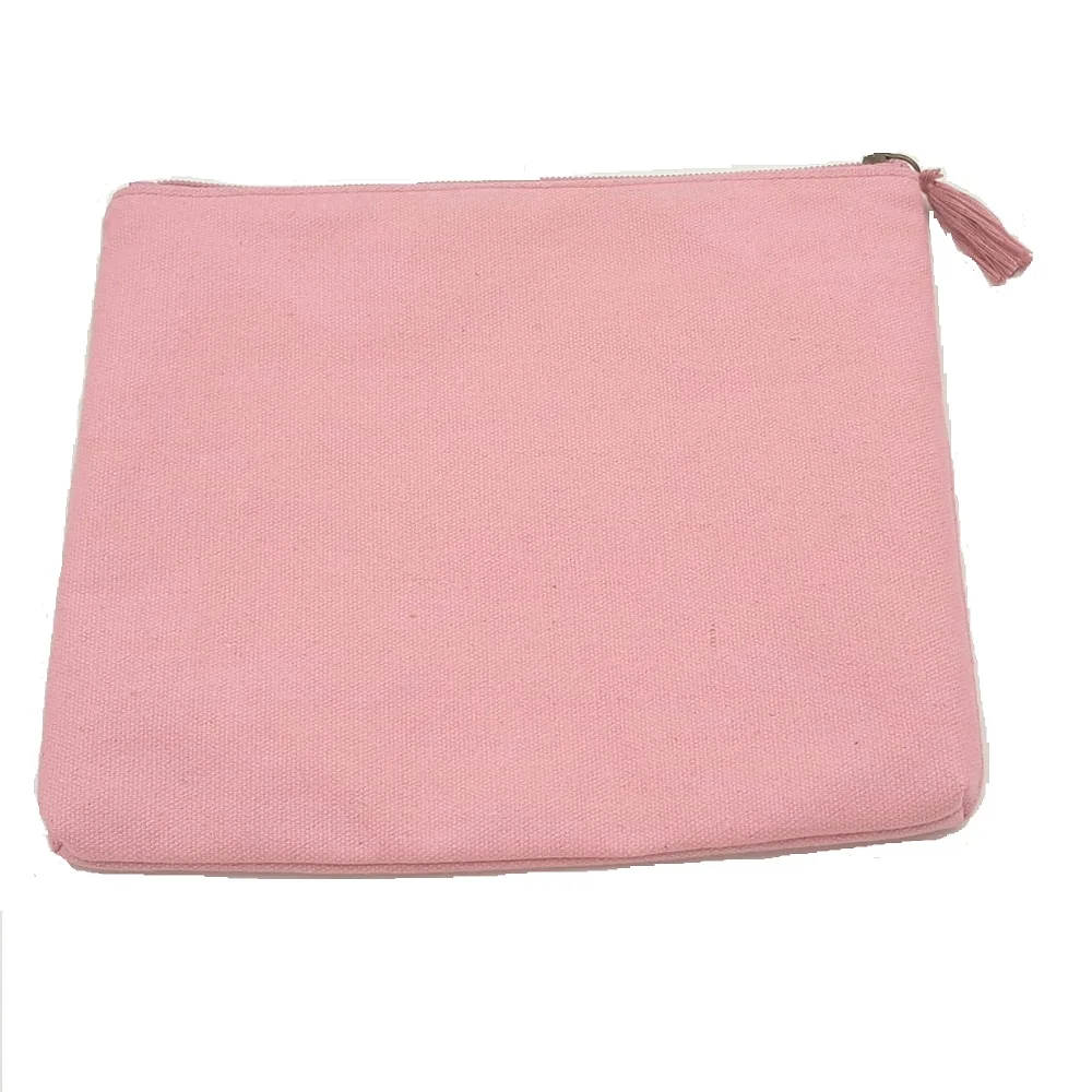 Organic quilted small pouch folding Custom personalized travel zipper makeup cosmetic bag for women