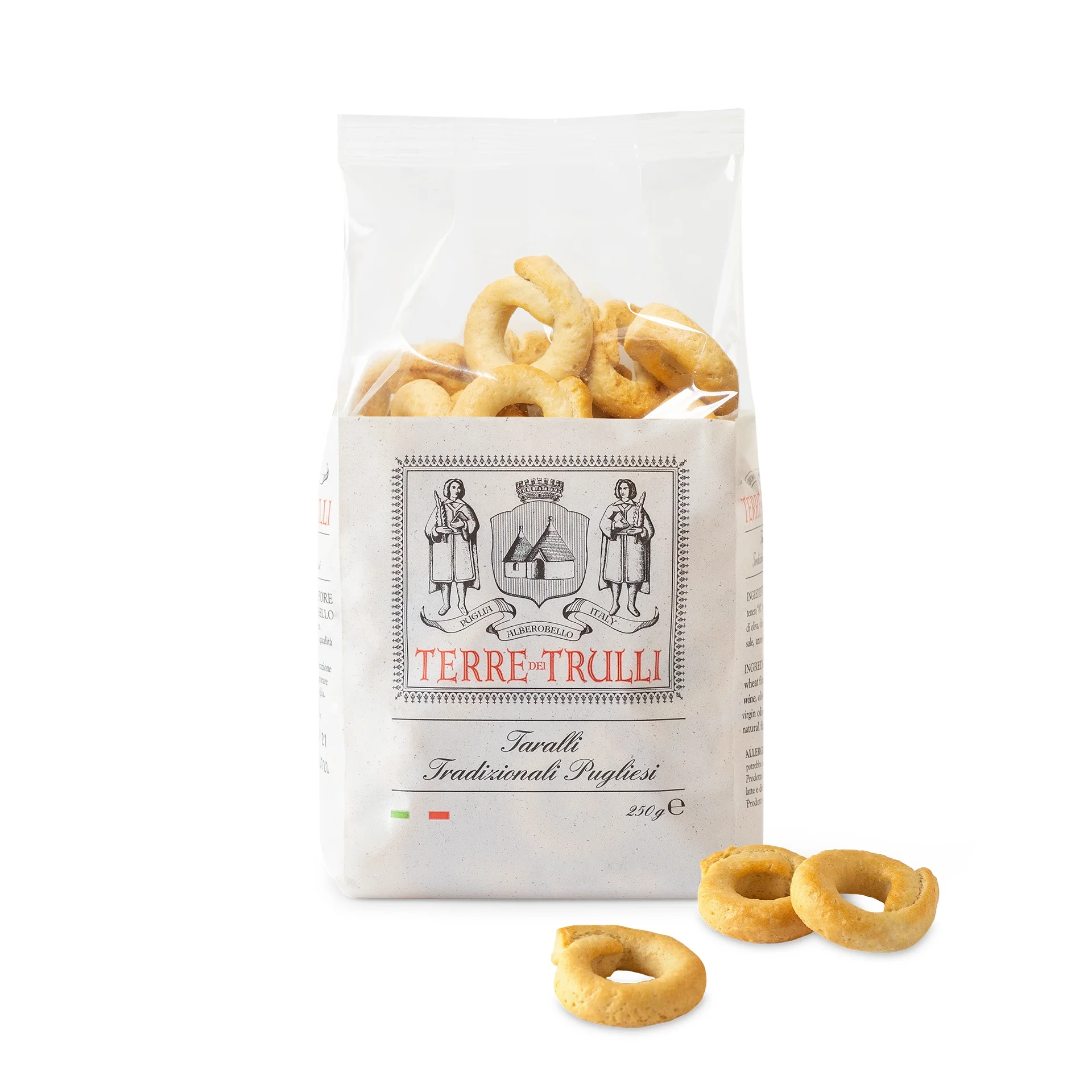 Premium Italian Quality Taralli - Savoury Snacks with Extra Virgin Olive Oil 250g pack, Grain Snacks for Aperitif, GDO, Horeca