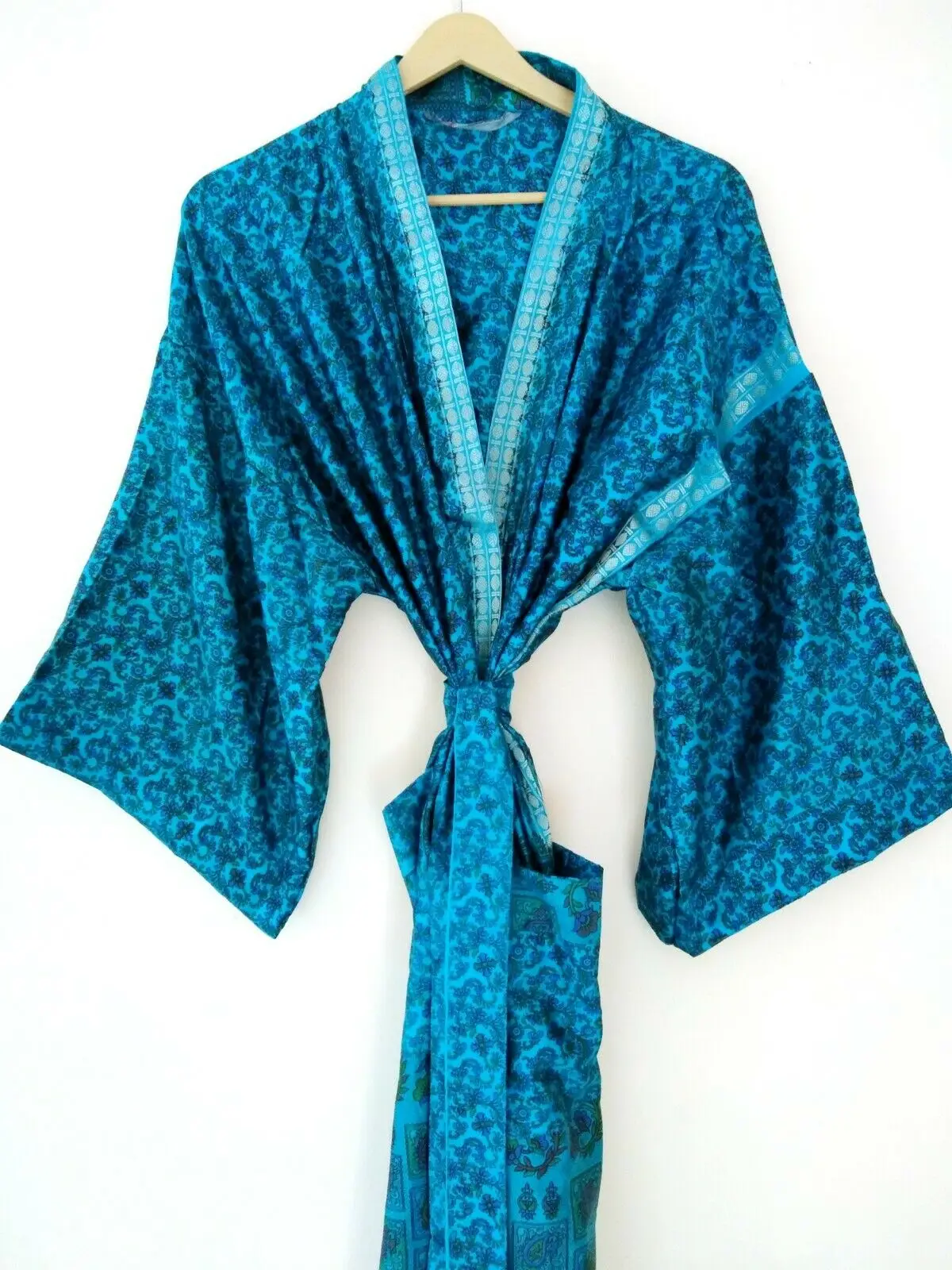 Manufacturer and Wholesaler of silk kimono bath robe Beach Kimono Dressing Gown Cardigan Floral robe Butterfly Dress