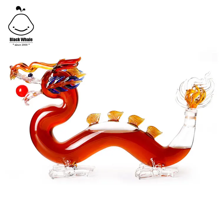 Wine Decanter Dragon Shaped Hand Blown Lead-Free Borosilicate Glass Red Wine Carafe Wine Gifts