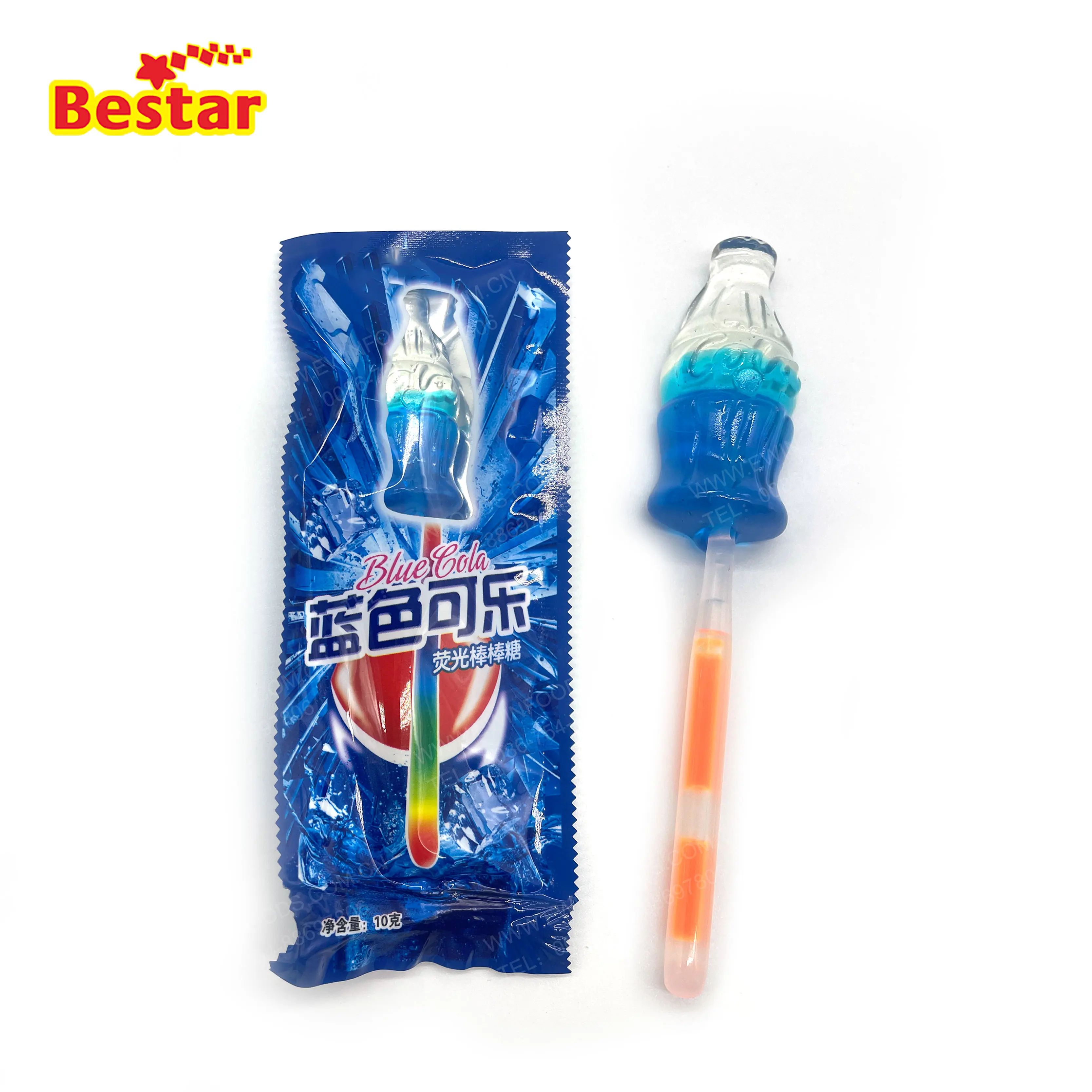 
Hot selling blue cola flavored light lollipop hard candy snacks of kid 