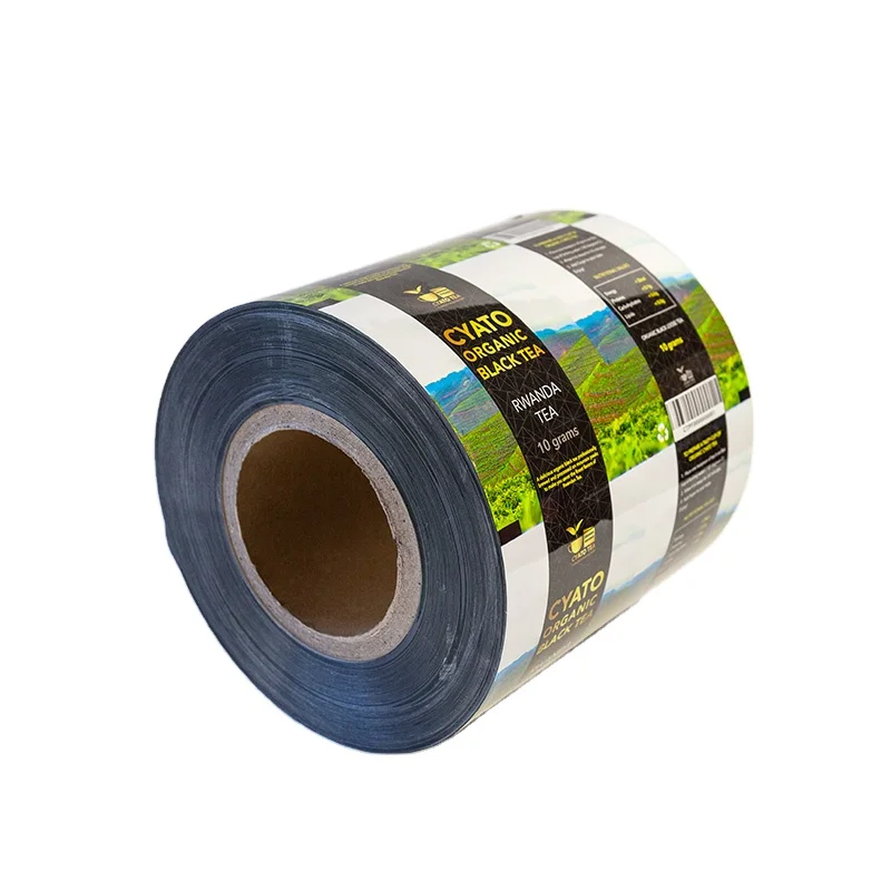 gravure foil tea package amianted polyester film packing coffee snack roll bag Suitable for vertical pillow machine