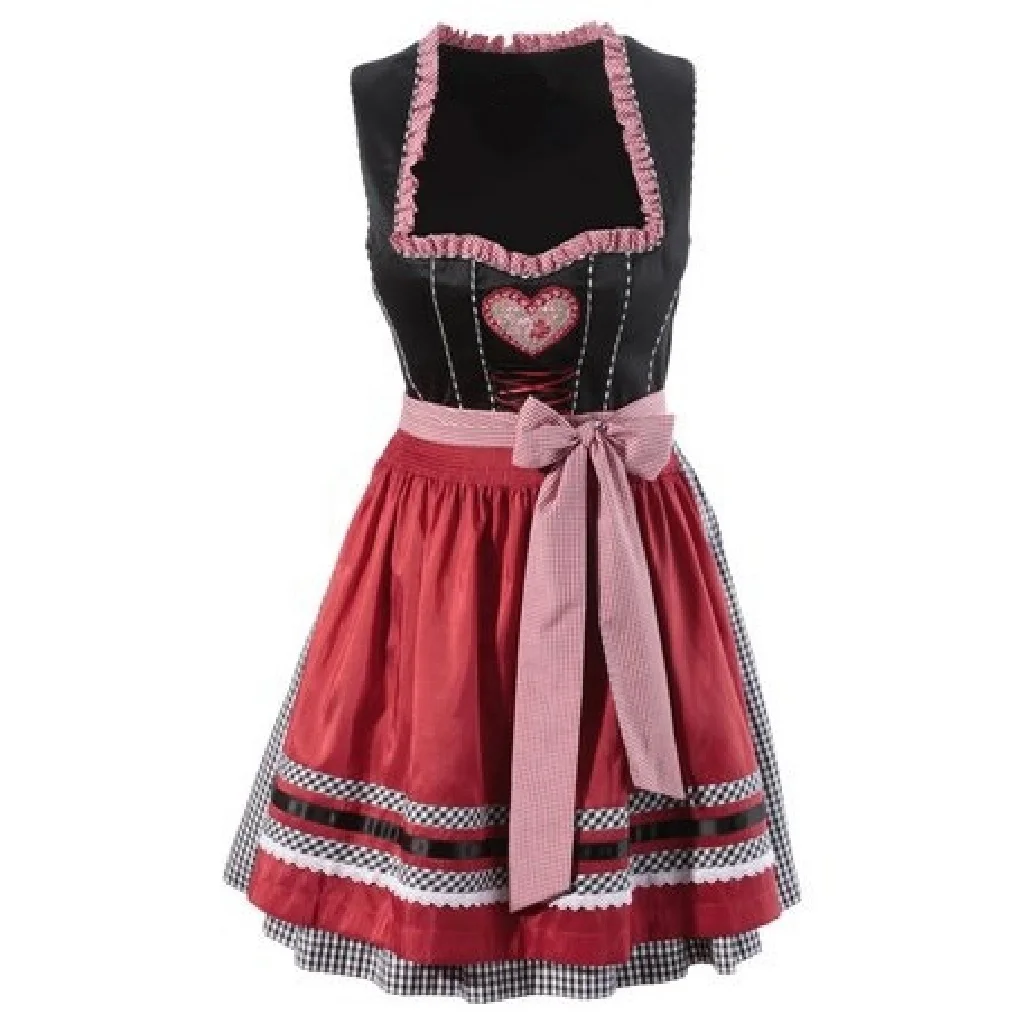 2020Oktoberfest Traditional Women Beautiful Trachtenmode Dirndl Dress German Bavarian Girls Mini Dirndl Embroidery Gingham Dress