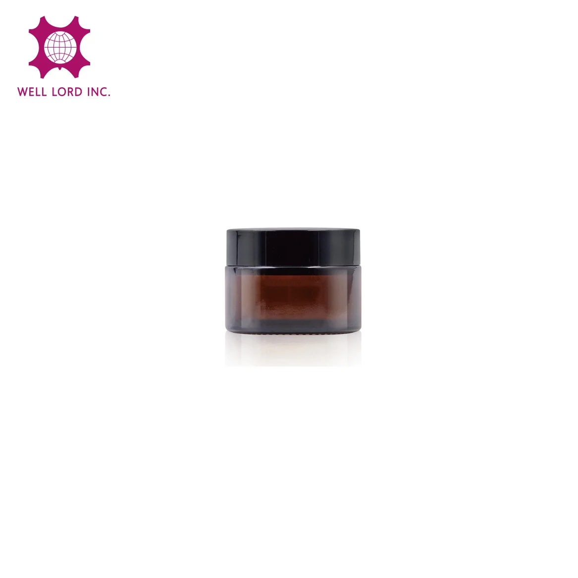 Classy design skincare packaging empty 60ml cylinder shape amber cosmetic glass jar