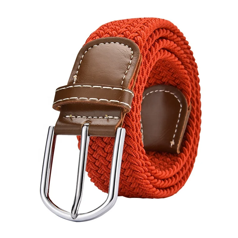 Wholesale fabric cotton belts mens adjustable elastic canvas belt