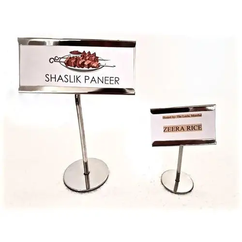 Stainless Steel Metal Buffet Tag  Display Menu Card Holder