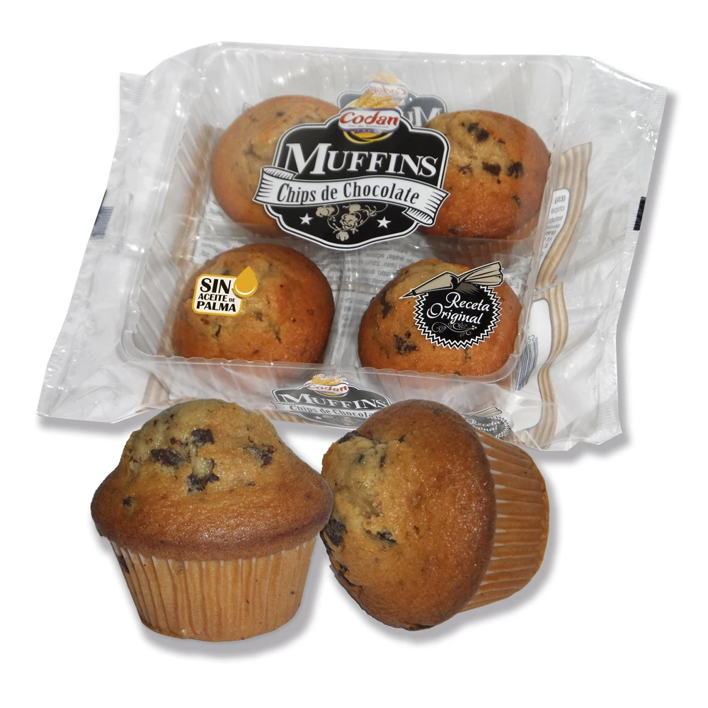 MUFFINS - original recipe muffins, made with chocolate chips, vanilla or cocoa flavour