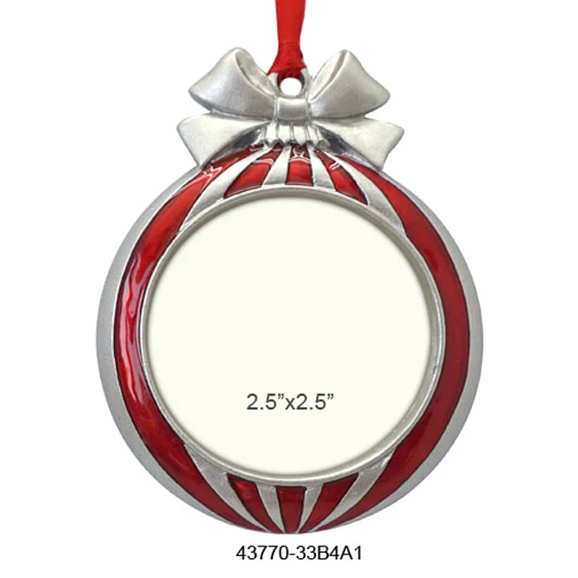 BEST SELLING OEM CHRISTMAS ROUND PHOTO ORNAMENT DECORATION