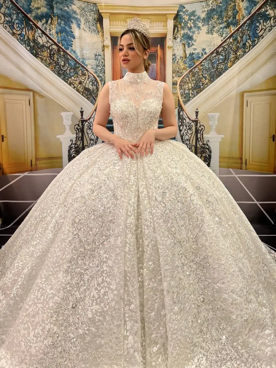 Turkish Woman Wedding Dress Bridal Gown Elegant Long Party Dress Evening Dress Chiffon Tulle Satin Luxury High Quality