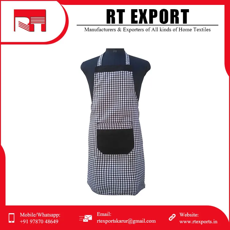 Good Quality Latest Design Cotton Material Custom Print Cooking Kitchen Apron Indian Manufacture