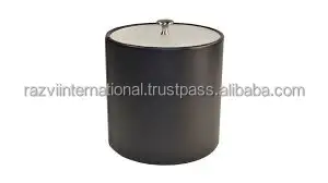 PU Leather Handle Metal Ice Bucket