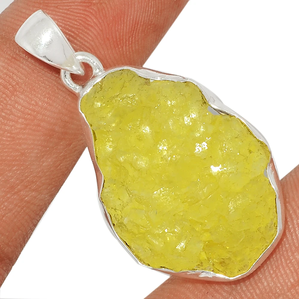 Высококачественные жемчужно-желтые подвески с кристаллом Brucite серебряное ожерелье по хорошей цене