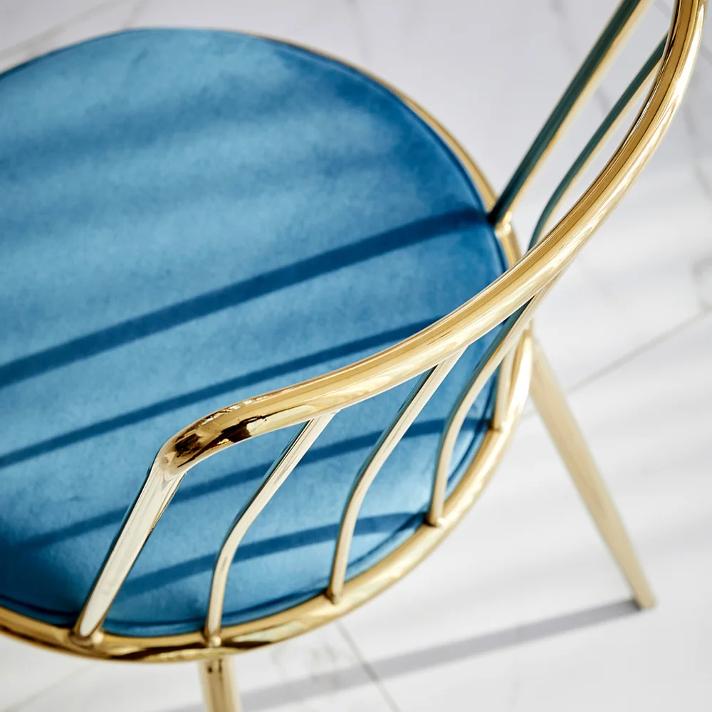 Gold Bar Stools Stackable Furniture Restaurant Hotel Pub Dining Counter High Chair Soft Velvet Bar Stools