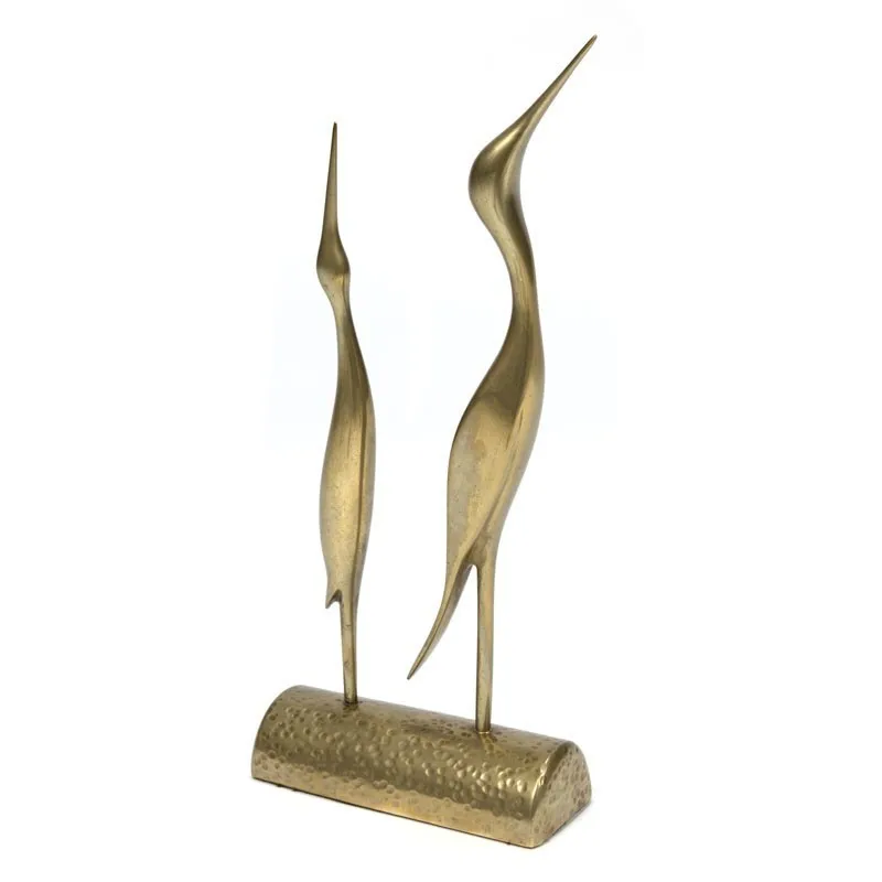 Sculpture Bird Figurine Metal Golden Table Top Design Artistic Interior Bird Sculpture Home Customized Handicrafts On Sale