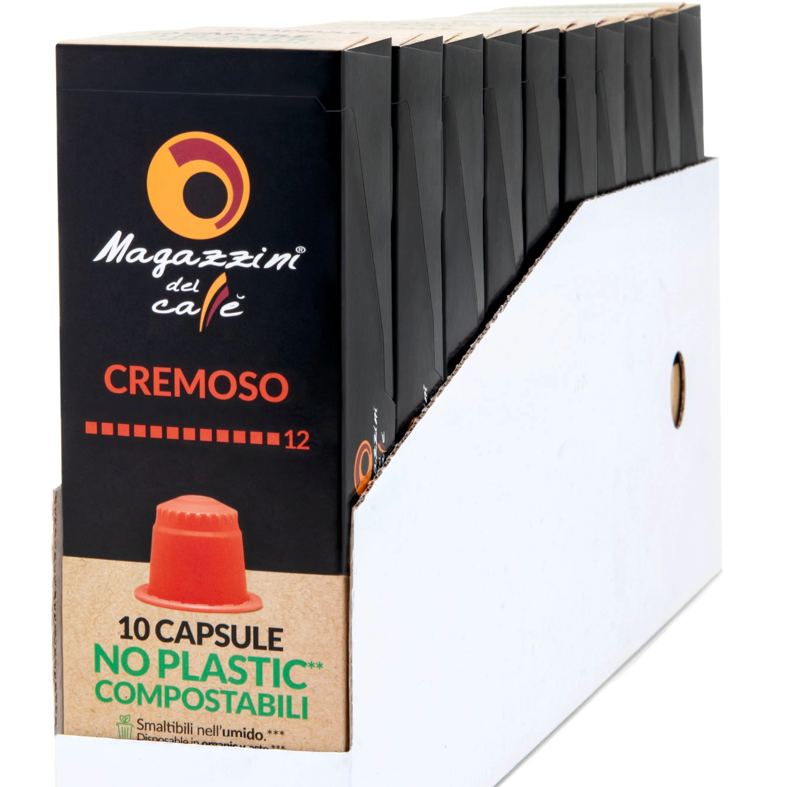 
COMPOSTABLE CREMOSO Italian Espresso Nespresso* compatible coffee capsules  10 cps box  (1700001101829)