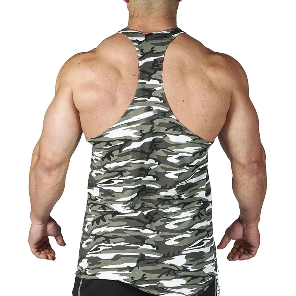 Wholesale Sports Sleeveless Cotton Vest Slim Fit Gym Mens Camo Singlet Stringer | Men Bodybuilding Fitness Sleeveless Vest