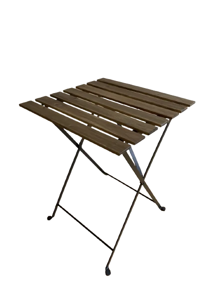 Folding Outdoor Acacia wood and Metal patio table Wooden furniture set for Garden Balcony