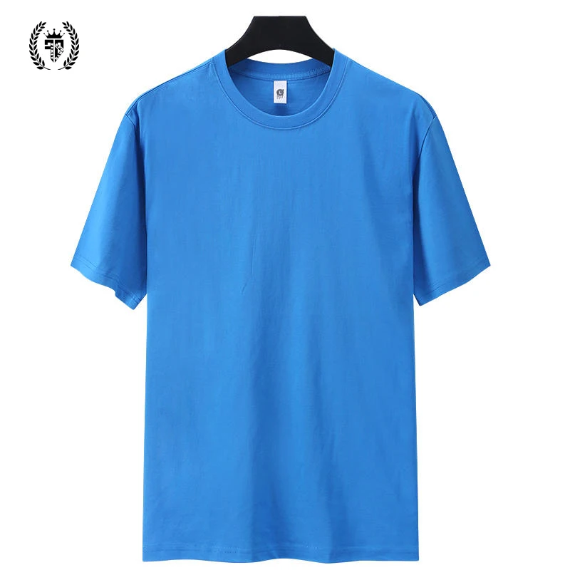 Drop Shoulder 100% Cotton  Custom Print OEM Logo Shirt Plain Blank Men Short Sleeve T Shirt  O Neck Tshirt