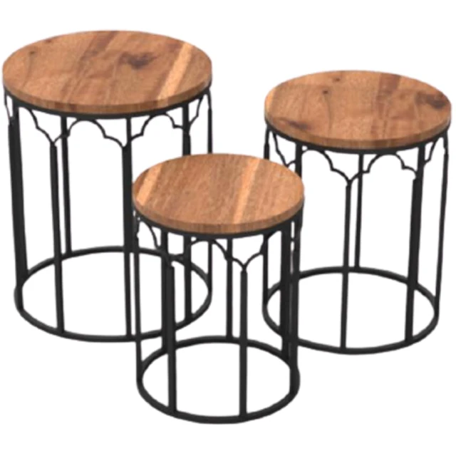 
Antique Vintage Stylish Wood And Iron Made High Quality Beautiful Designing Round Shape Living Room Decor Wooden Side Table 