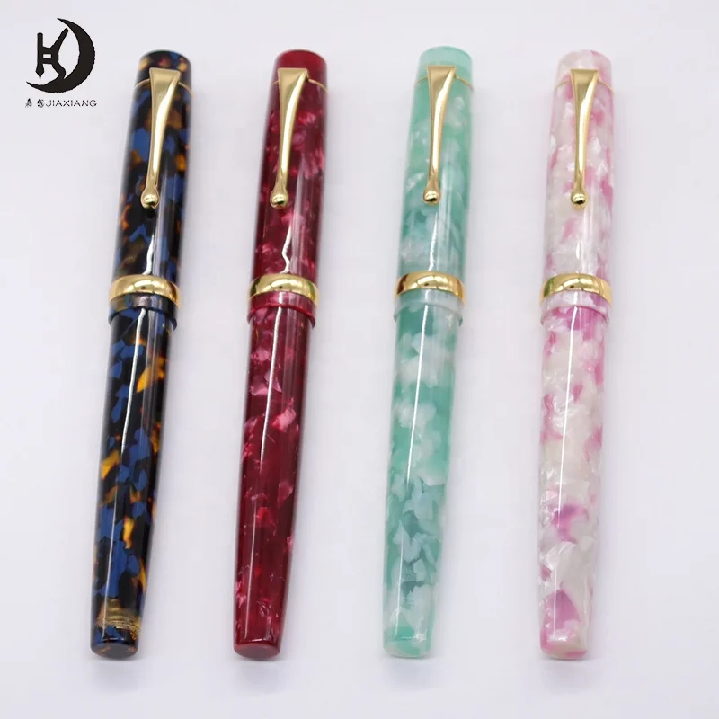JX-l2 Awesome office school supplies natural acrylic resin fountain pen promotional gift ink pens