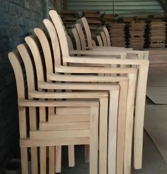 Teak wood Patio Garden Stackable Chair Indonesia Outdoor Furniture