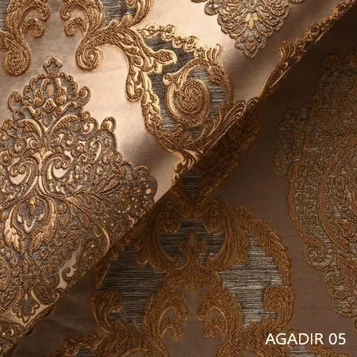 High Quality Holland Velvet New Foiled Polyester Knitting Turkish Jacquard Sofa Fabric Blackout Feature Woven Pattern Furniture