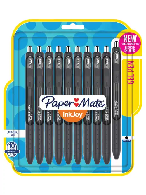 Черные гелевые ручки InkJoy. Точка высыхания 5 мм в 3 раза быстрее для уменьшения размазывания гладких чернил позволяет сохранить идеи по странице