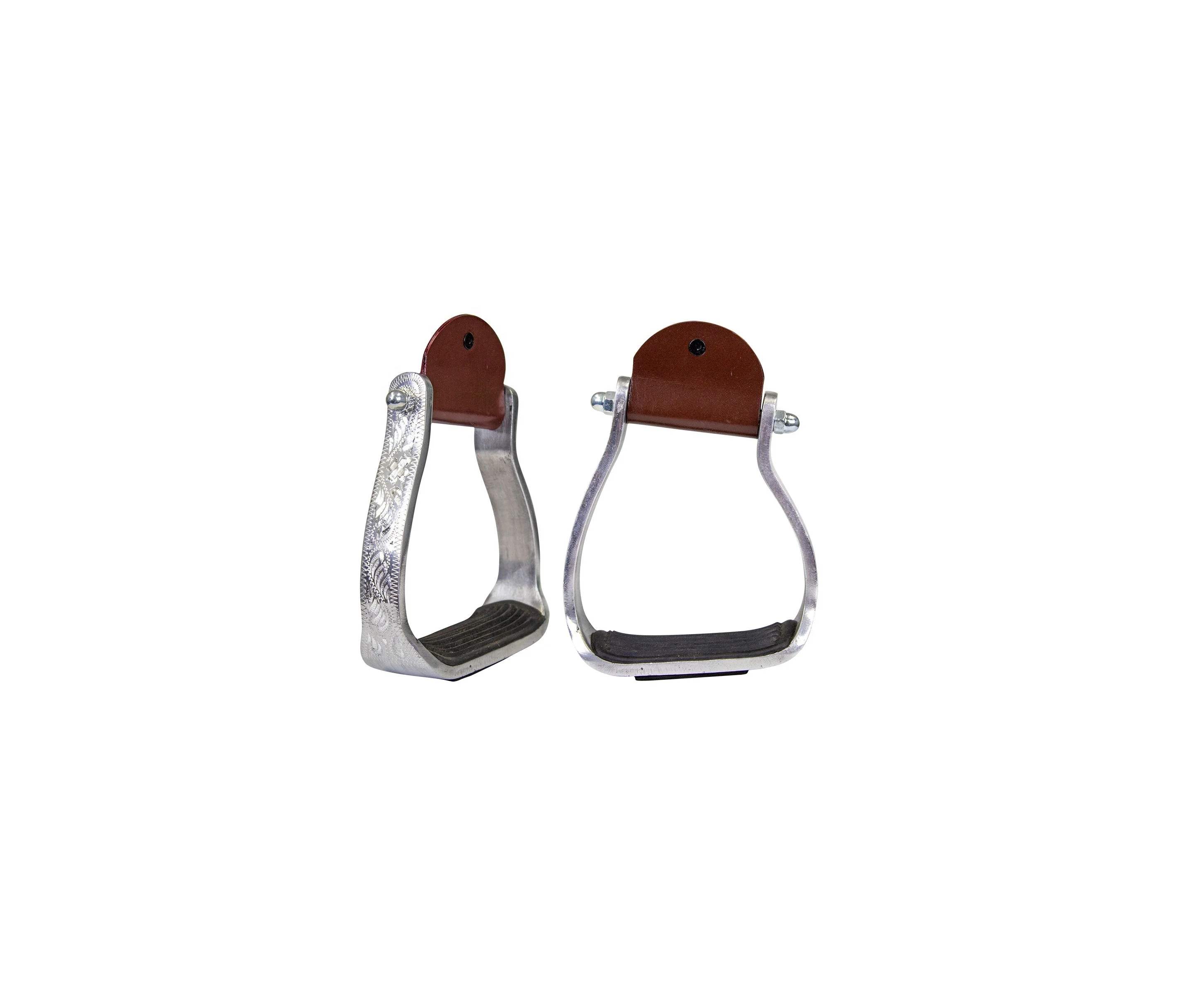 Horse Western Saddle Pair Stirrups Carved Aluminum 5-1/4 Wide Stirrups Outdoor Sports Equestrian Stirrups