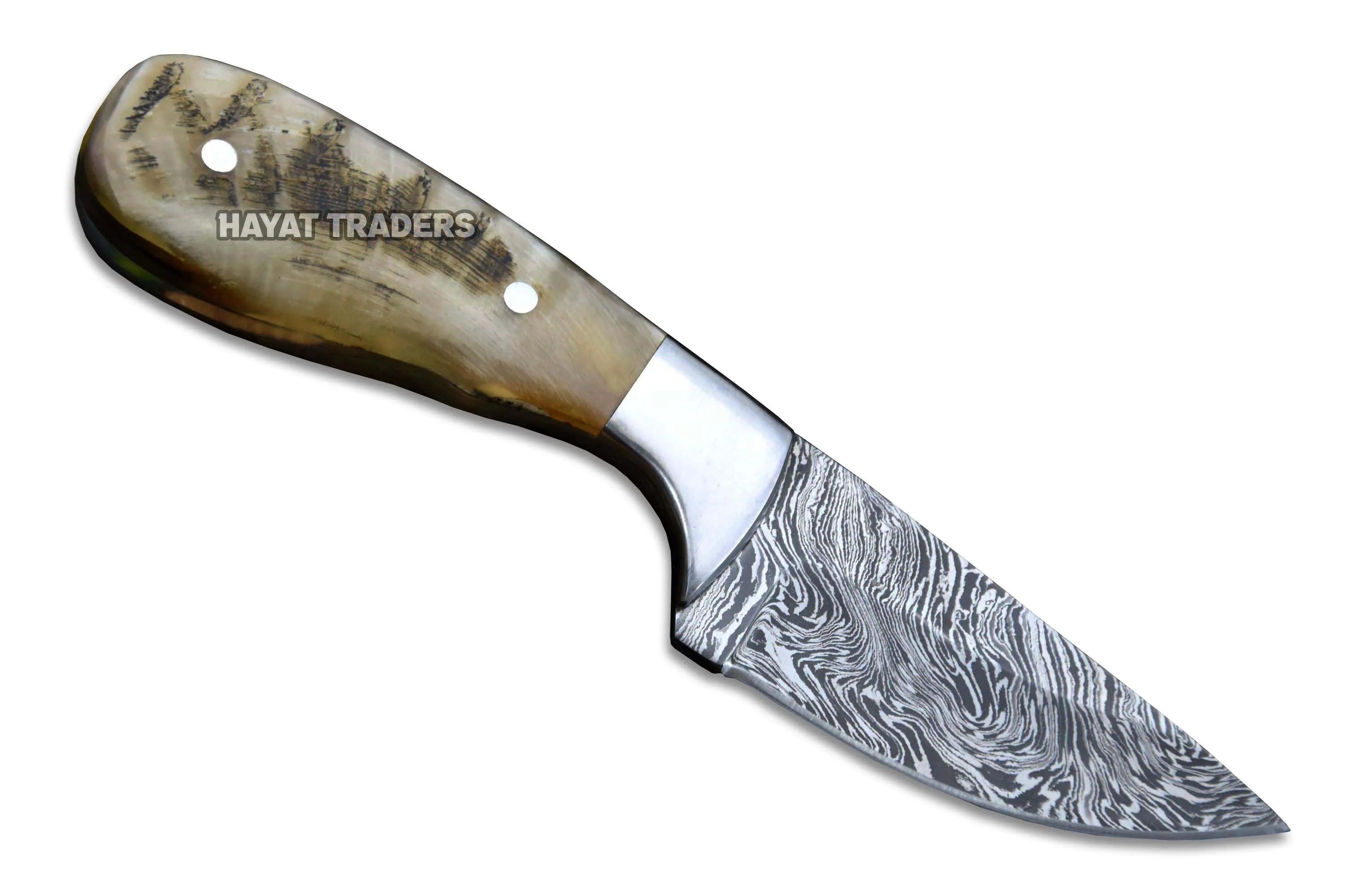  Охотничий нож ручной работы из дамасской стали 8 2 дюйма с фиксированным лезвием и ручкой рам-рога | Ручная работа Стальной валик