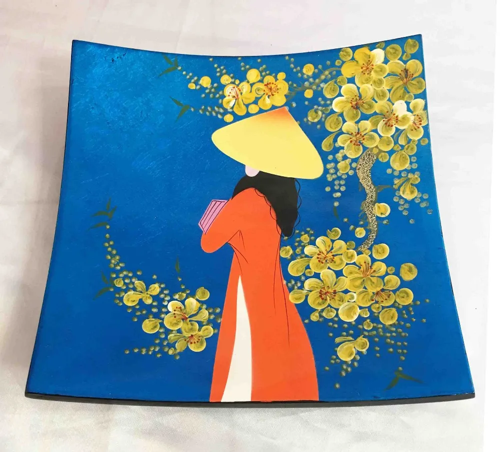 
Lacquered wooden plates classic traditional Vietnamese style cheap price 