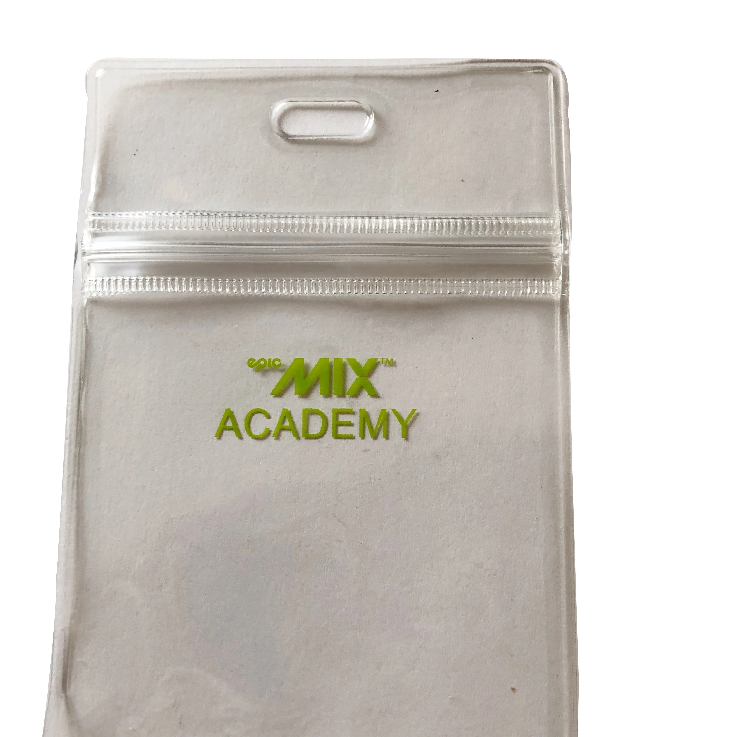 Customized Clear Plastic PVC Silk Printing Logo One Touch Card Holder with Zipper