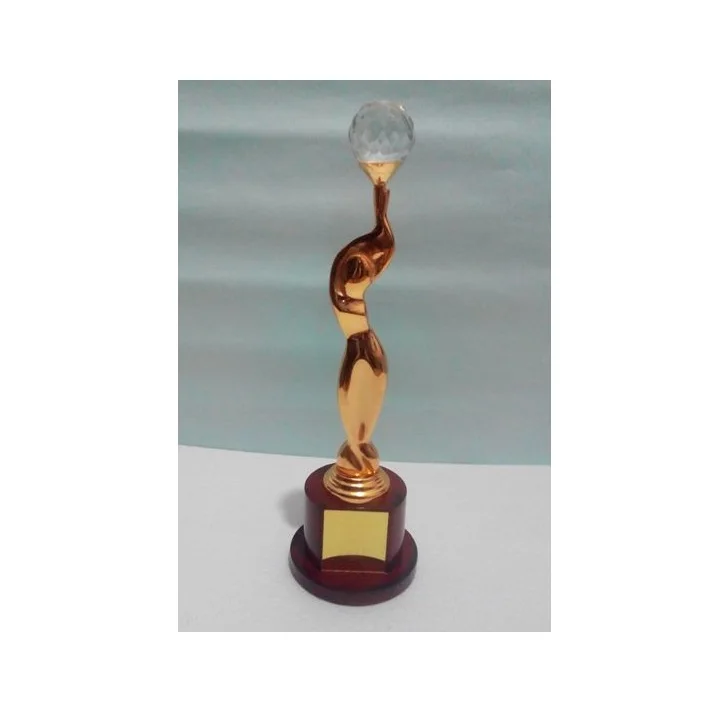 Personalized  classic Sports Trophy wholesale unique modern handmade Metal Gold plated customized logo print fancy vintage