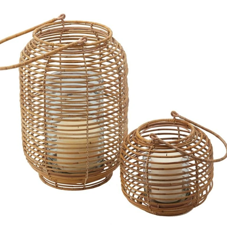 Natural Vintage Bamboo Natural Lanterns Bamboo Candle Lanterns Customized Size 0084947900124