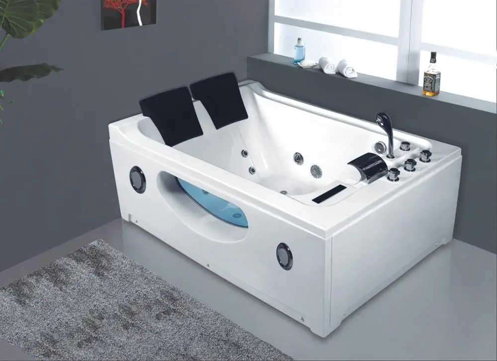 led light bubble acrylic massage bathtub in factory price