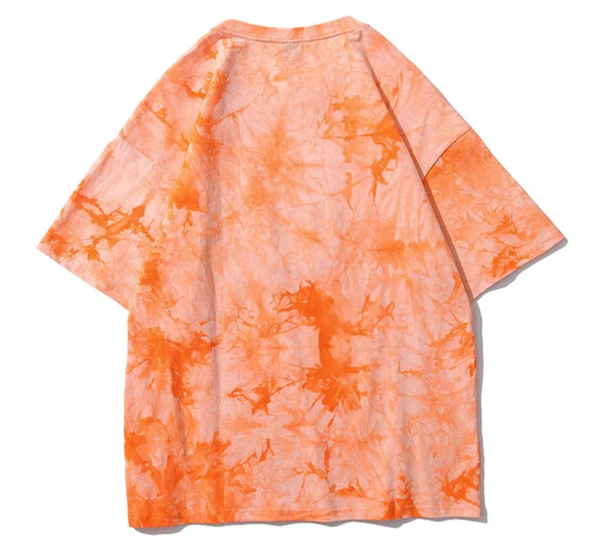 Одежда на заказ 100% хлопок футболка большого размера с принтом в виде краски свободная стиле хип-хоп