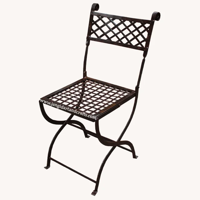 Популярный античный деревенский кованый железный складной ресторанный обеденный винтажный промышленный стиль металлический открытый садовый стул распродажа