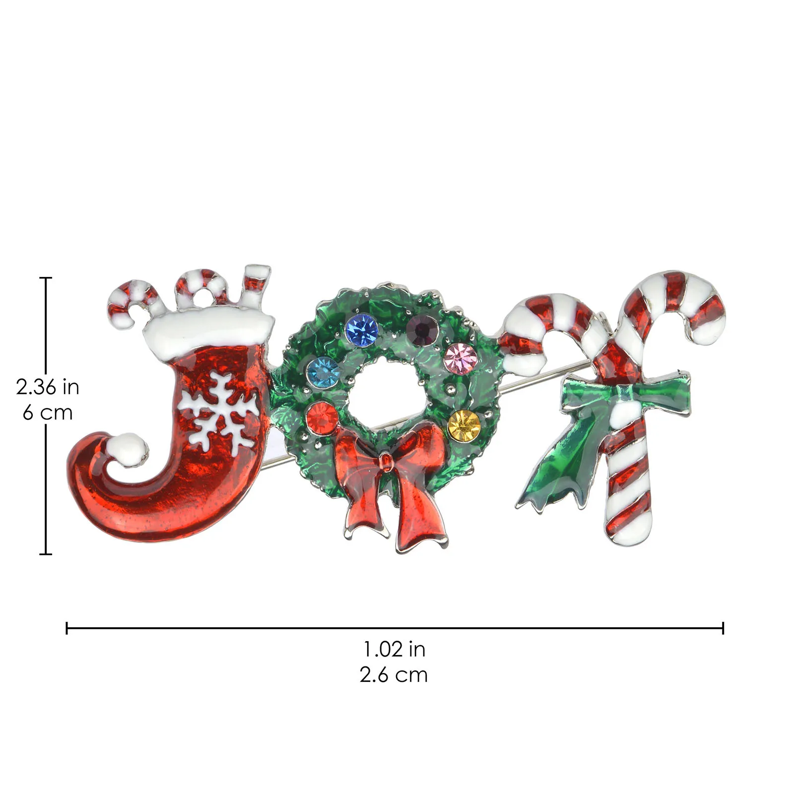 Candy Brooch Pin Christmas Colored Rhinestone Crystal Enamel Christmas Wreath Snowflake Bell Gift Christmas Brooch Pins