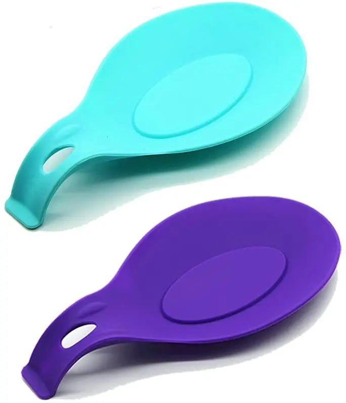 
Heat resistant non stick silicone kitchen utensil holder soup spoon rest 