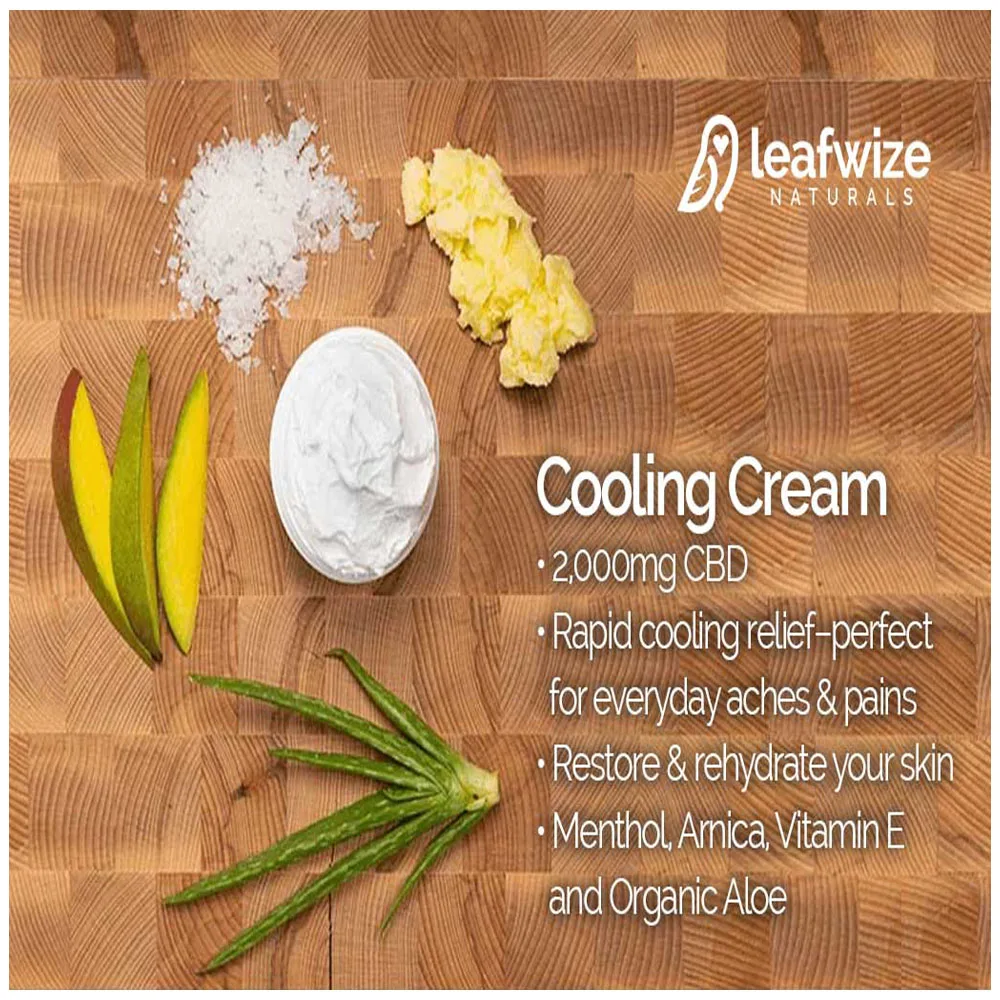 Смягчающий местный Охлаждающий Крем Leafwize Naturals CBD 2000 мг охлаждающий ментол и алоэ с арникой снятие боли