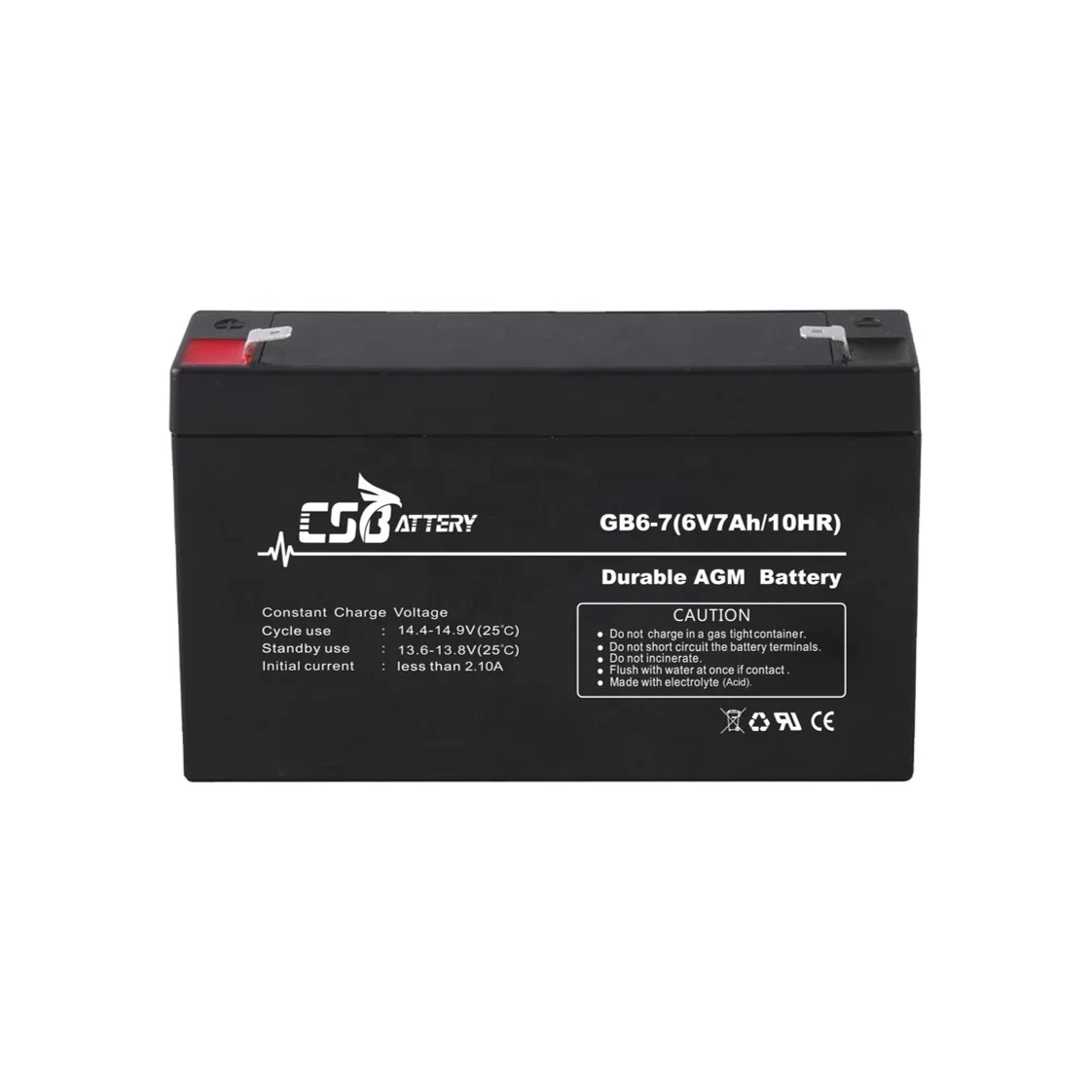 Батарея Csbattery 6V7ah батарея Mf без обслуживания свинцово-кислотная AGM для солнечной/ветровой системы/электропитания/освещения/Ada