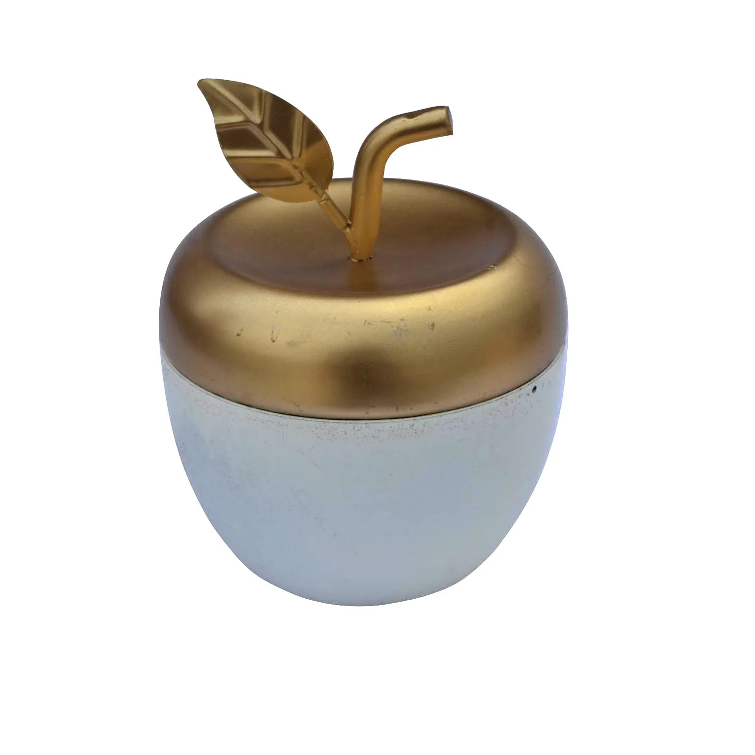 Ручной работы железная банка для изготовления свечей с крышкой черного и золотого цвета в форме яблока металлические подсвечники фонари